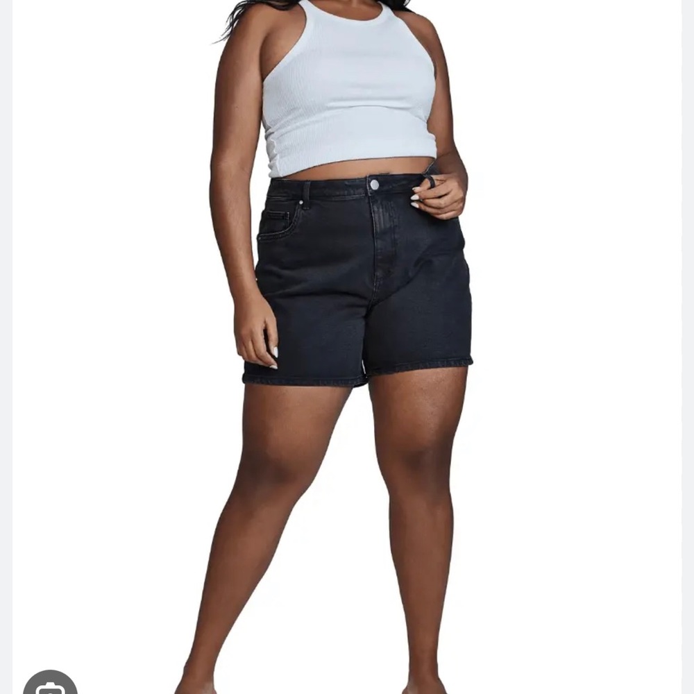 NWT Cotton On Dad High Rise Black Denim Shorts 16